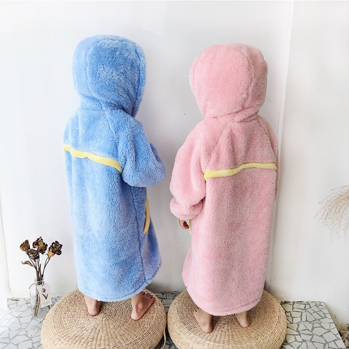 Children Bathrobe Soft Plush Bathrobe Cute Bathrobe Terry Etsy