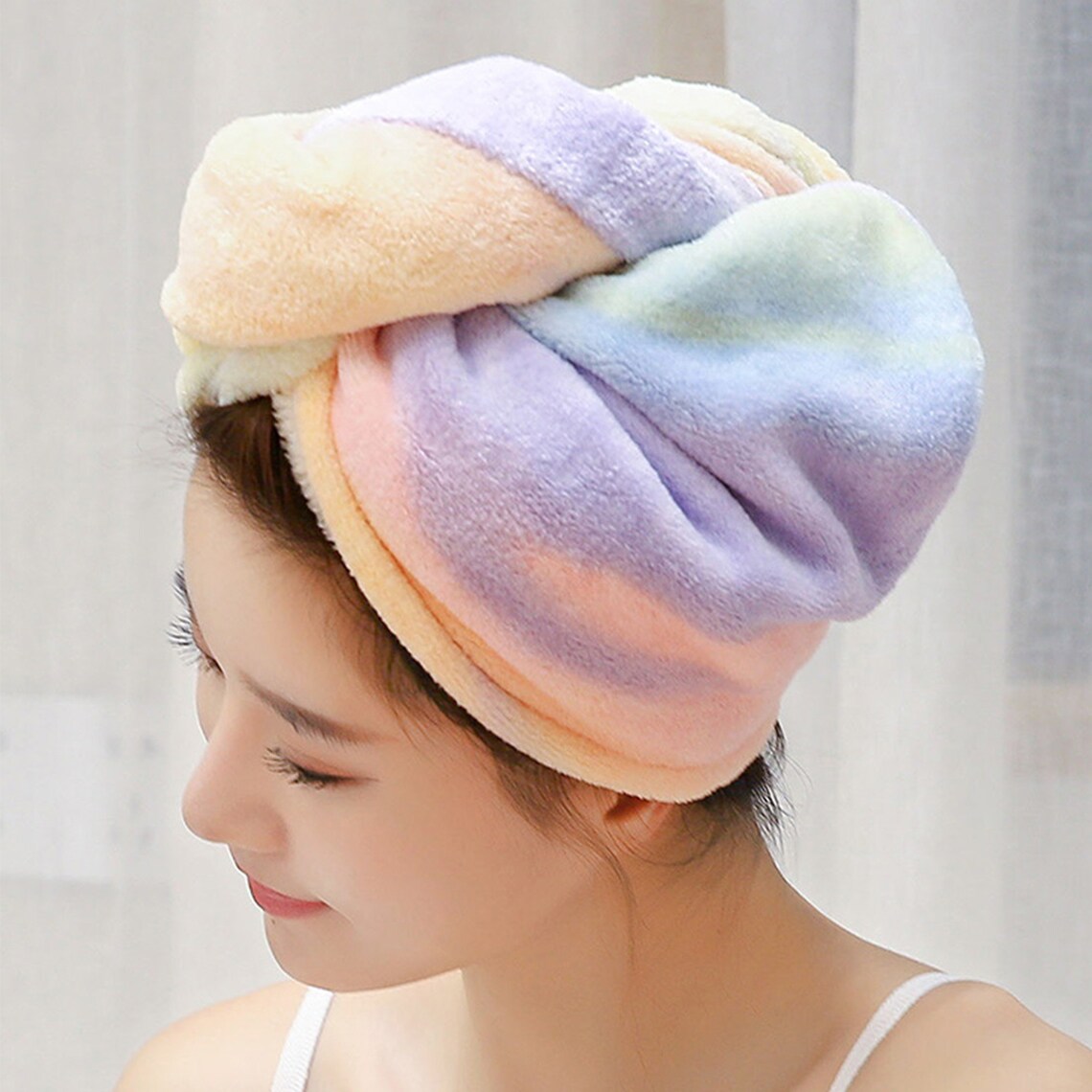 Hair Drying Cap Color Shower Cap Absorbent Headband Etsy