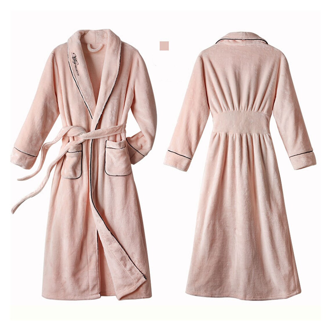 Woman Pink Bathrobe Adults Bathrobe Soft Plush Bathrobe Etsy