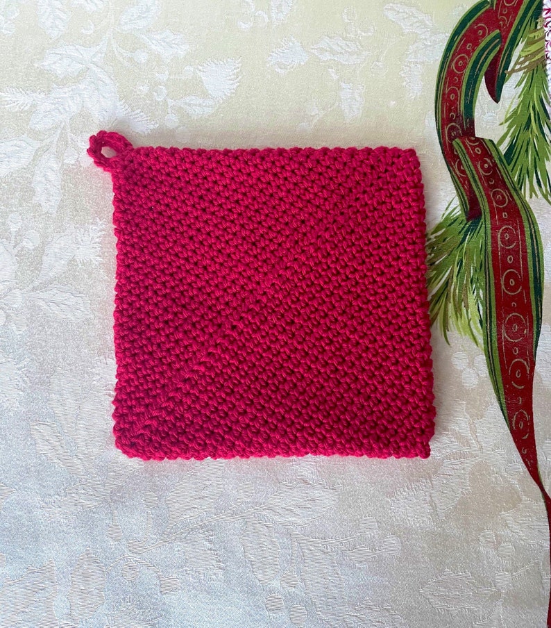 Crochet Cotton Potholders, Crochet Hotpads, Double Layer Potholder