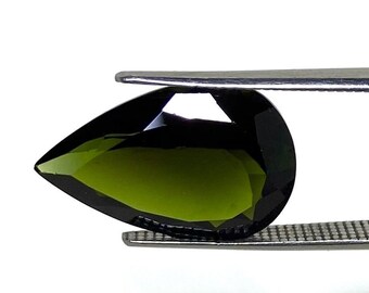 Natural Olive Green Tourmaline Pear Shape Gemstone Loose Tourmaline for Jewellery Making Stone