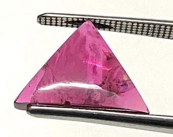 Natural Pink Tourmaline Trillion Cabochon Gemstone, loose stone  jewelry making, healing crystal,