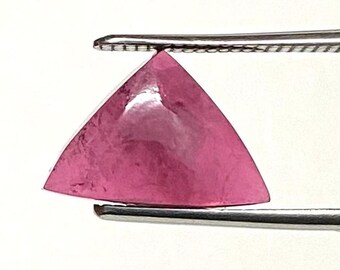 Natural Pink Tourmaline Trillion Cabochon Gemstone, Loose Stone for Jewelry Making, Healing Crystal