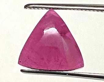 Natural Pink Tourmaline Trillion Cabochon, Jewelry Making Gemstone, Healing Crystal, Custom Cut