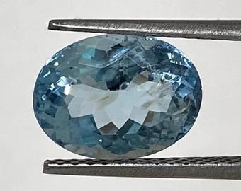Natural Aquamarine Oval Shape Faceted Cut Loose Stone For Jewelry Making Gemstone
