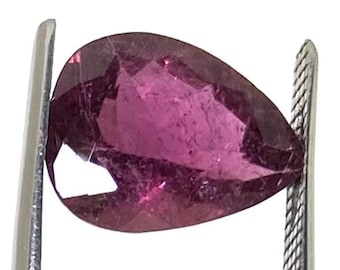 Natural Pink Tourmaline Pear Shape Faceted Gemstone | Loose Gemstone for Jewelry Making Handmade Gem