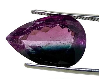 Natural Bi-Color Watermelon Tourmaline Pear Shape Gemstone | Loose Faceted Gemstone For Jewellery Making Stone