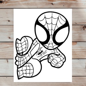 Drawings To Paint & Colour Spiderman - Print Design 042