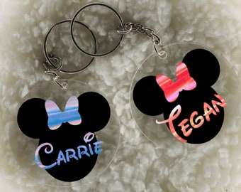 Monogram Mickey ears custom acrylic keychain