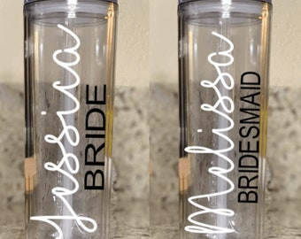 Bridesmaid Tumbler Cup Acrylic Tumblers for Bridesmaid Gifts Custom Cup for Maid of Honor Bridal Party Bridal Shower Gifts Bride Gift