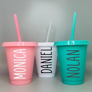 Personalized Kids Cup with Lid and Straw, Birthday Cups, Party Favors, Reusable Kids Tumbler, Gifts For Kids, Toddler Tumbler, Sippy Cup