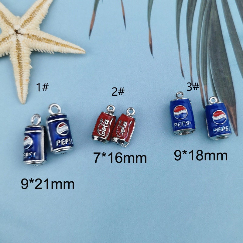 10/20 Pcs DIY Handmade Materials Accessories,Alloy Charm Pendant,Simulated Coke Soda Jewelry Charms for Earring Necklace