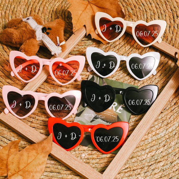 Hens Party Heart Sunglasses | Bachelorette Party Decoration, Bridesmaid Gift + Bridal Shower Supplies, Bride to Be, Bridesmaid Proposal