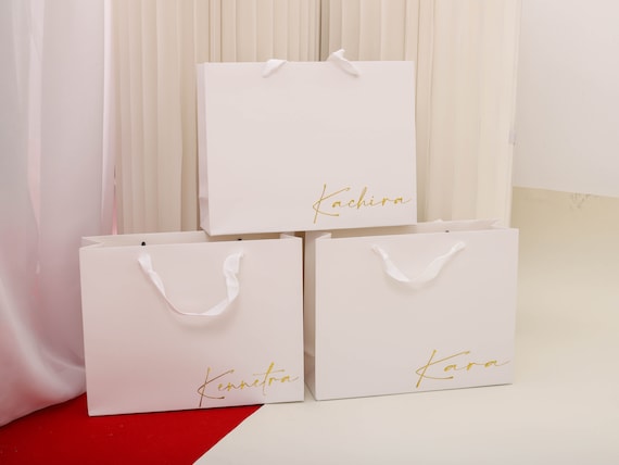 Personalized Bridesmaid Gift Bags, Custom Wedding Gift Bags,Bachelorette Party Bag,Welcome Gift Bags,Bridal Party Gift Bags,Elegant Gift Bag