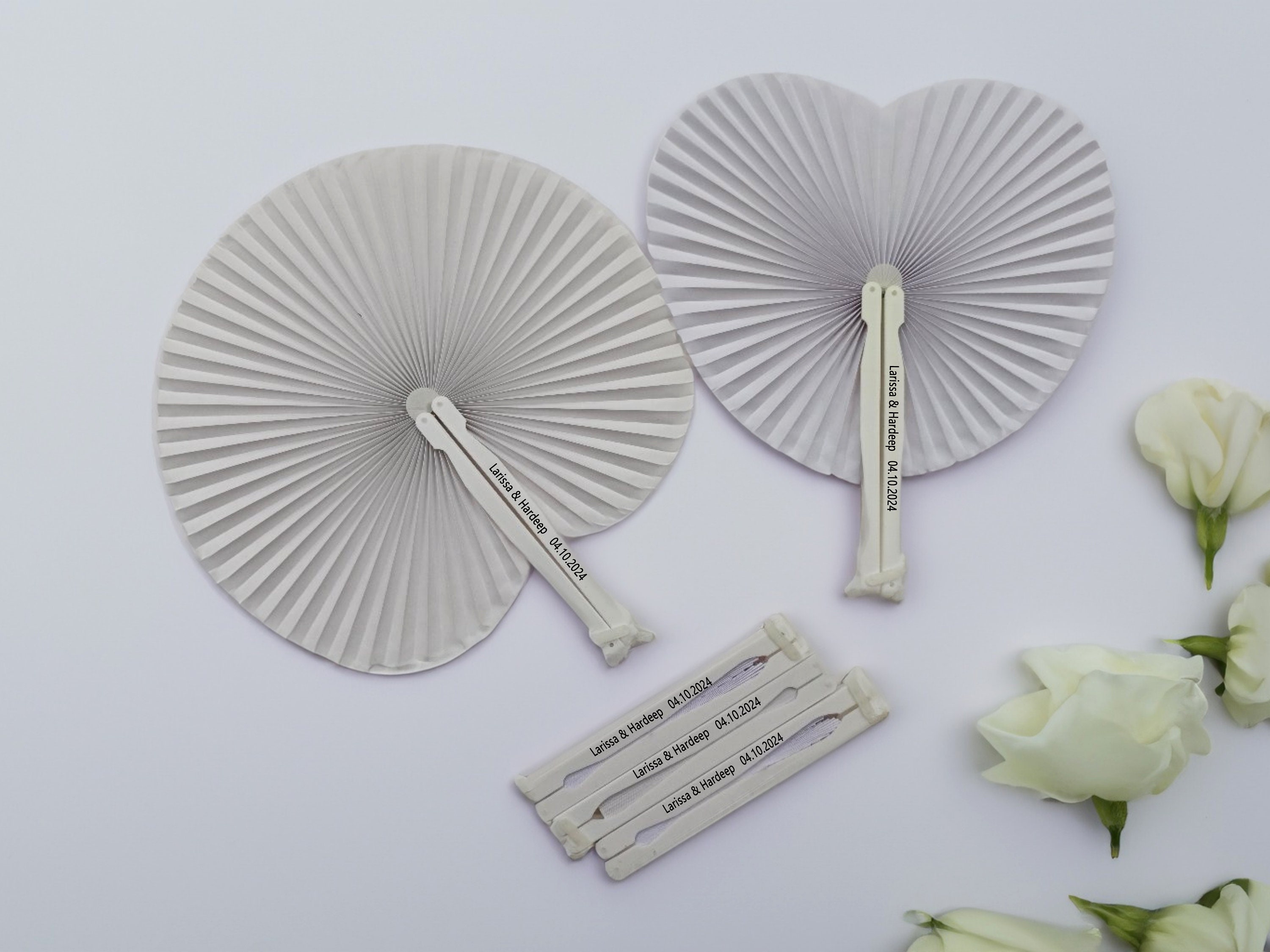 5pcs Custom Heart fans,Minimalist fans,Personalized party fan，Personalized bulk fans，,Monogram Wedding Fans