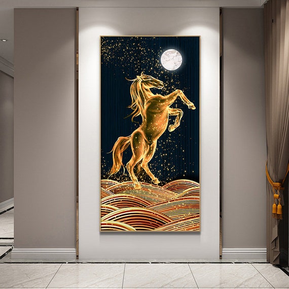 1pc Animal Horse Diamond Painting, Modern Resin Square & Round Diamond  Painting Suitable For Home Living Room Decoration