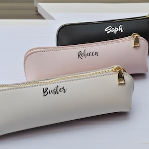 Mini astuccio per cosmetici o astuccio per matite personalizzato / regalo con monogramma / porta pennelli per il trucco personalizzato / regalo personalizzato per lei / personalizzato