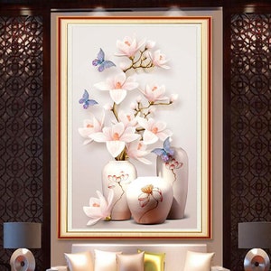 5D DIY Full Drill Square Round Diamond Painting Kit ,flower Diamond ...