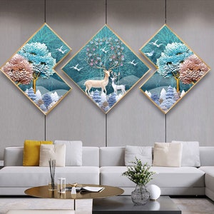 Diy 5d Diamond Painting Kit For Living Room Decoration, Deer In