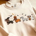 Dachshund Halloween Embroidered Sweatshirt, Cute Dog Costume Crewneck, Spooky Season Fall Dog Shirt, Wiener Dog Lover Tee, Dog Mom Shirt product logo
