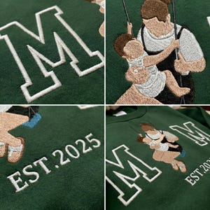 Sudadera con foto para mamá, sudadera bordada personalizada con retrato de mamá, camiseta deportiva universitaria, camiseta deportiva bordada personalizada, regalos para el Día de la Madre imagen 3