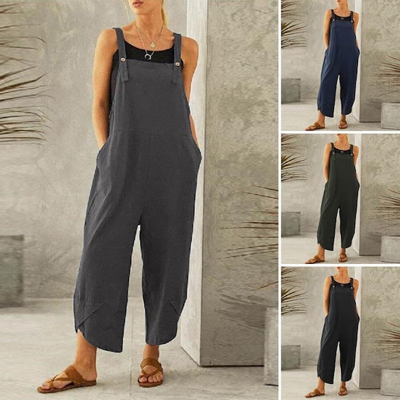Solida tuta casual per le donne tuta larga tuta da donna | Etsy Italia