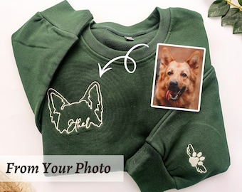 Custom Embroidered Pet Ear with Names,Personalized Pet Embroidered Hoodie,New Dog Owner Gift