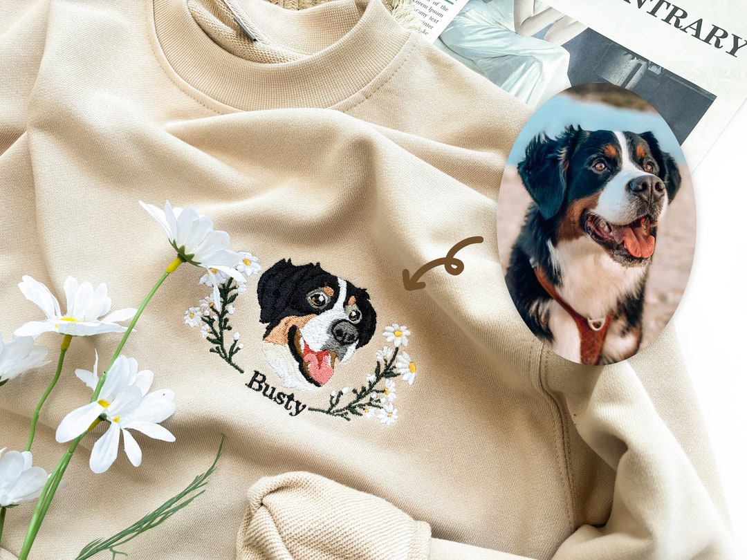 [GRAVER]★TATTOO DOG EMBROIDERY PERITO SWEATSHIRT Custom Embroidered Dog Hoodie,personalised One-line Pet