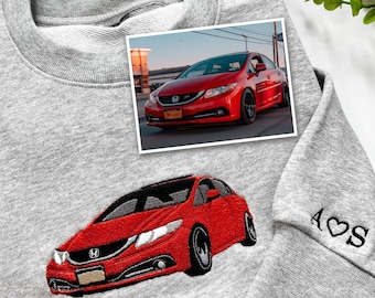 Personalized Gifts for Boyfriend, Custom Car Embroidered Hoodie, Car Photo Embroidered,Car Lover Gift,Christmas Gifts