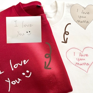 Aangepast HANDSCHRIFT geborduurd sweatshirt, gepersonaliseerd je HANDSCHRIFT Geborduurd, gepersonaliseerd sweatshirt cadeau voor moeder, cadeaus voor haar