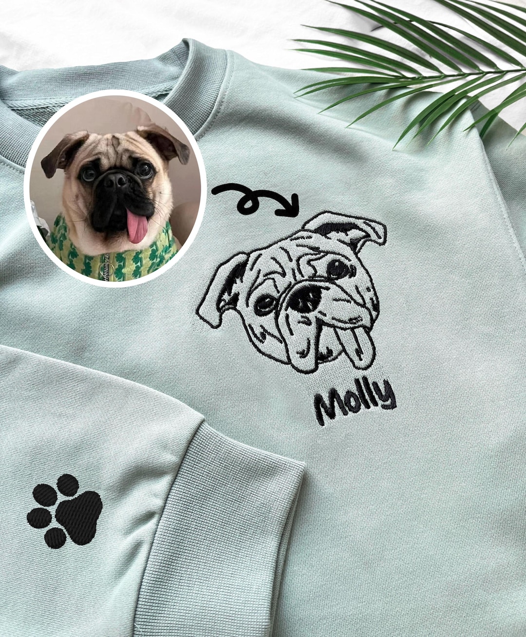 Embroidered Pet Face&name Sweatshirts,custom Embroidered Pet
