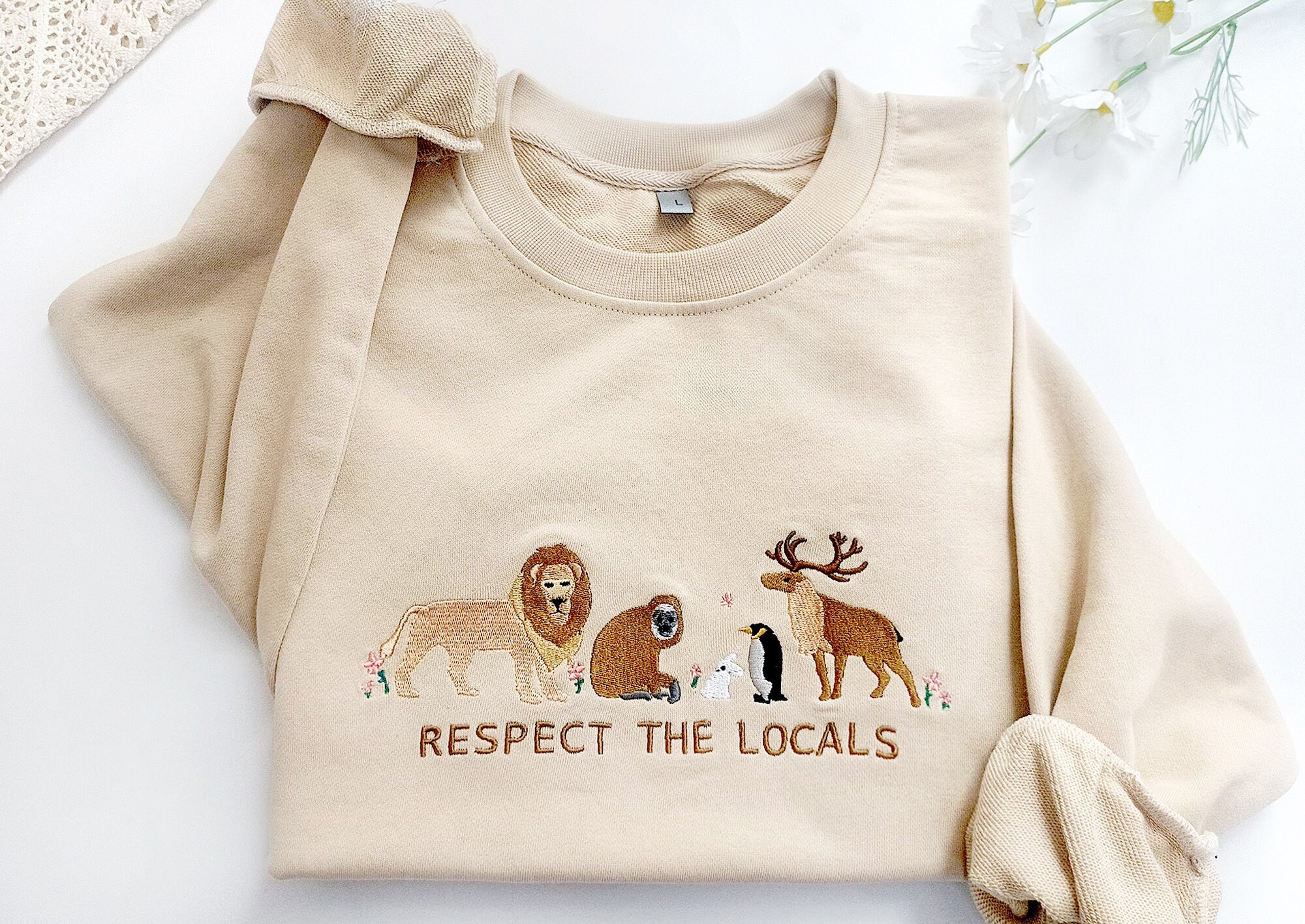 Mens Embroidered Sweatshirts With Wildlife Etsy