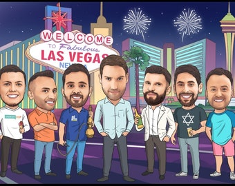 Dibujo de caricatura, dibujado a mano digitalmente - caricatura (PRECIO POR PERSONA)