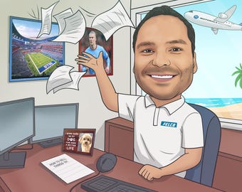 Benutzerdefinierte Karikatur Porträt vom Foto, personalisierte Cartoon Zeichnung (Digitaler Download)