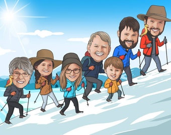 Dibujo de caricatura ilustrada familiar del personaje de dibujos animados fotográfico Regalo perfecto para familiares o amigos