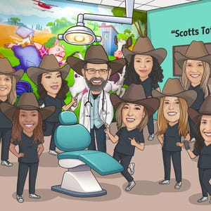 Karikatuurtekening van foto voor tandarts Orthodontist Karikatuur Arts Cartoonportret van foto Afstudeercadeau