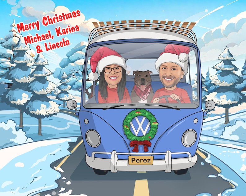 Custom Cartoon Portrait From Photo Cartoon Family Portrait Soulmate Drawing  Couple Gifts Friends Portrait