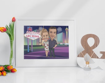 Custom Cartoon Portrait From Photo Cartoon Family Portrait Soulmate Drawing Caricaturing Long Distance Relationship Gift Anniversary Gifts