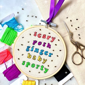 Spice Girls | 90’s throwback | hand-stitched embroidery piece | 4” bamboo hoop | handmade art