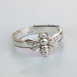 Honeybee Spinner Ring, 925 Silver Ring, Meditation Ring, Handmade Gift Ring, Popular Ring, Worry Ring, Concentration Ring, Silver Jewelry