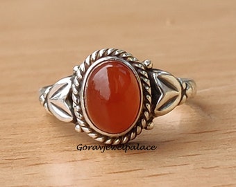 Beautiful Carnelian Ring, 925 Sterling Silver Ring, Handmade Ring, Silver Band Ring, Simple Ring, Designer Ring, Women Jewelry, Gift For Her