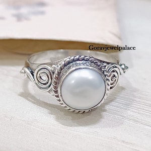 Handgemachter Perlenring: 925 Sterling Silber Boho Band