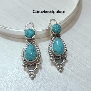 Turquoise Earring, 925 Silver Earring, Handmade Earring, Dangle Earring, Drop Earring, Christmas Gifts For Her, Halloween Turquoise Jewelry