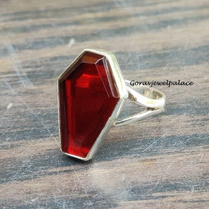 Granaatring, kistring, 925 sterlingzilveren ring, bandring, handgemaakte ring, boho-ring, cadeau voor liefde, zilveren sieraden, snelle verzending