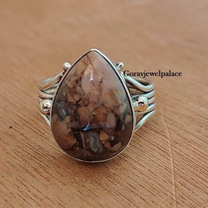 Butterfly Jasper Ring, Handmade With 925 Silver Ring, Women Gift Jewelry, Etsy Jewelry, Good-Looking Pear Gemstone Jewelry, Designer Ring