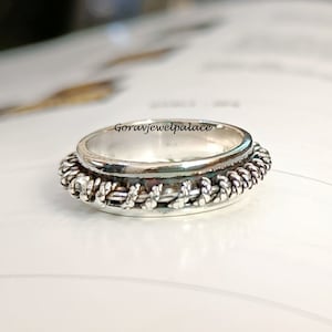 Spinner Ring, Handgemachter Ring, 925 Sterling Silber Ring, Zierlicher Ring, Handgemachter Ring, Meditation Ring, Geschenk für Frau, Schöner Schmuck.