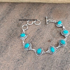 Handmade Turquoise Bracelet: Sterling Silver Bohemian Jewelry
