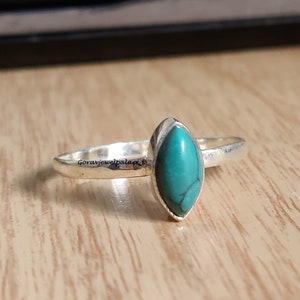 Turquoise Ring, 925 Sterling Silver Ring, Handmade Ring,Mini Ring,Band Ring,Women Ring,Friendship Ring,Gift Item.