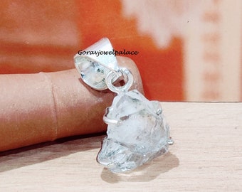 Handmade Herkimer Diamond Pendant: 925 Sterling Silver Necklace