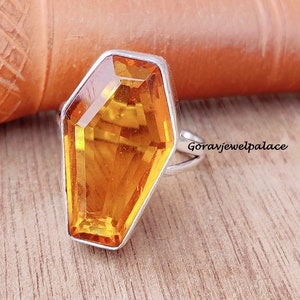 Citrine Ring, 925 Sterling Silver Ring, Excellent Quality, Handmade Gift Ring, Good-Looking Ring, Occasion Ring, Gemstone Ring
